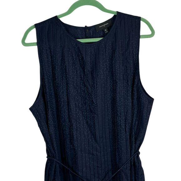Banana Republic Jacquard Navy Pleated Mini Dress, Size XL, NWT - Picture 3 of 9